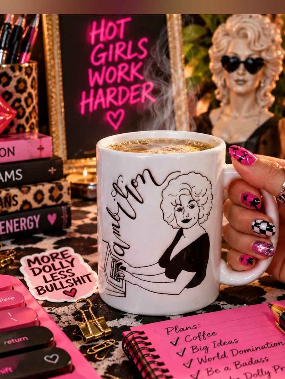 Dolly Parton Ambition Ceramic Coffee Mug Country Music Gift